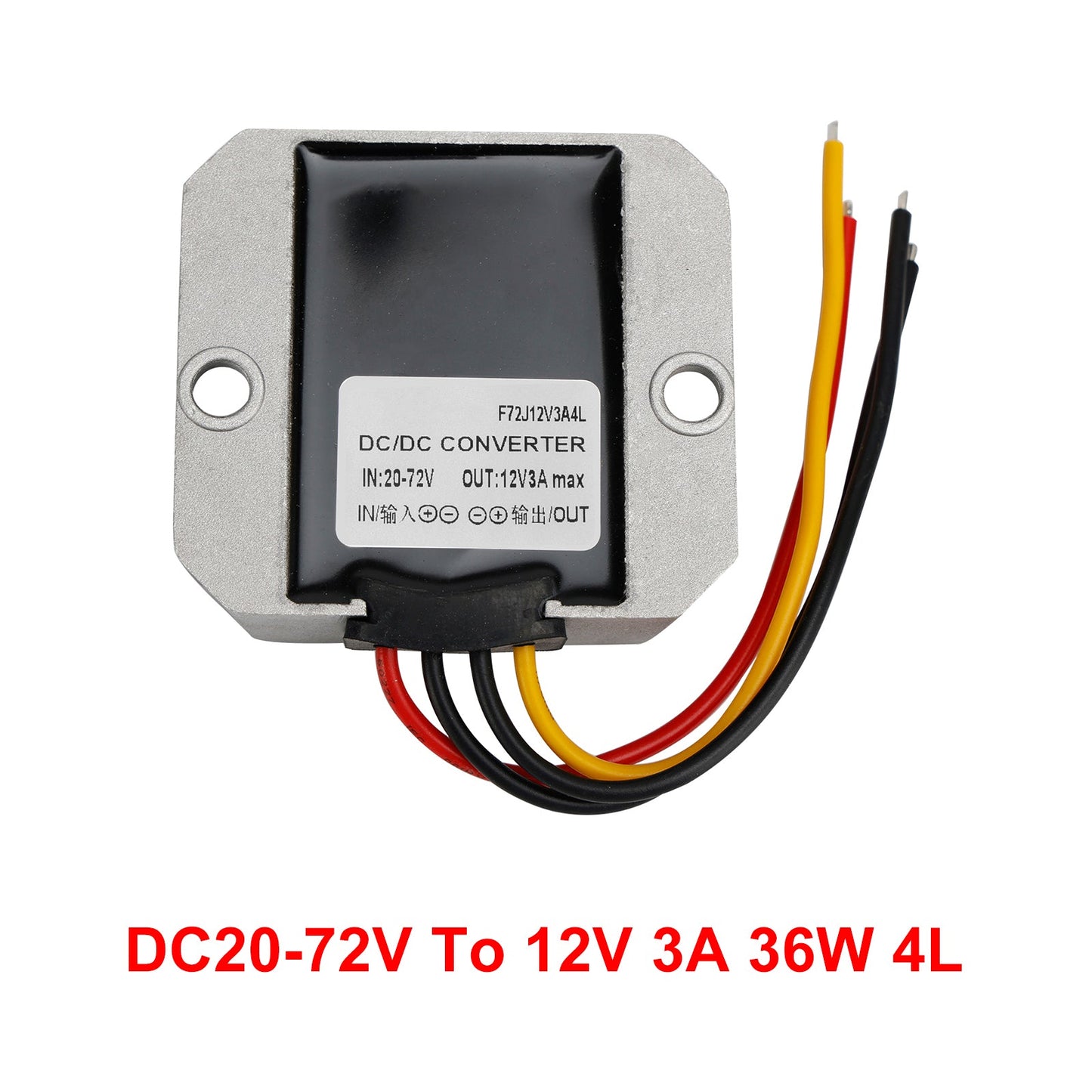 Waterproof DC 20-72V to 12V 3A 36W Step-Down Power Supply Converter Regulator