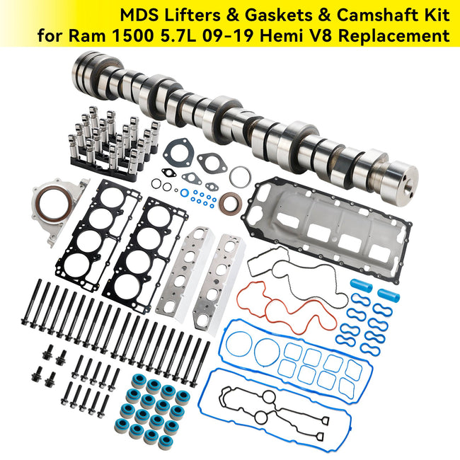 MDS Lifters & Gaskets & Camshaft Kit Fit for Ram 1500 5.7L 09-19 Hemi V8 Replacement