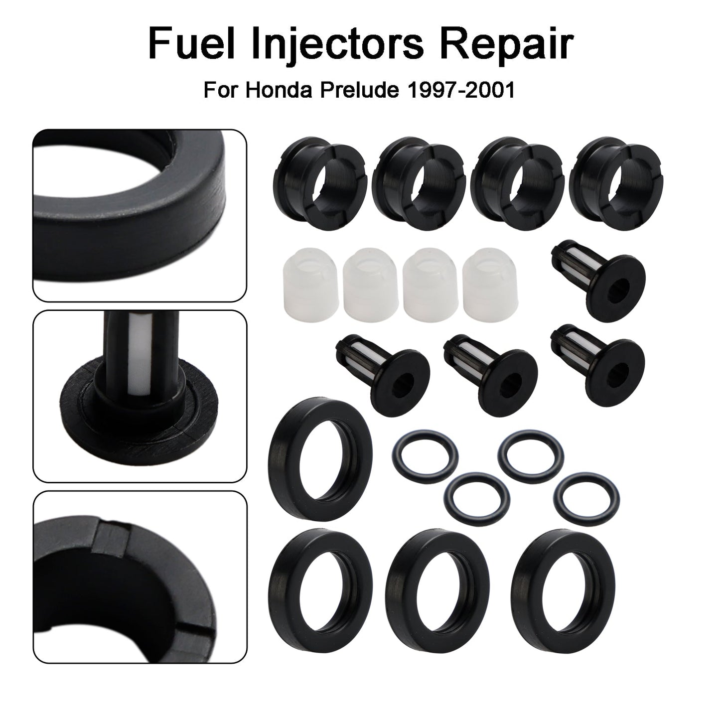 1997-2001 Honda Prelude Fuel Injector Repair Service Kit H22A4 FJ582