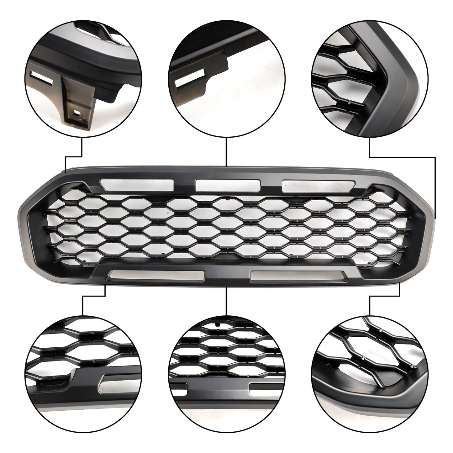 2019-2023 Ford Ranger T8 Front Bumper Grill Grille Black