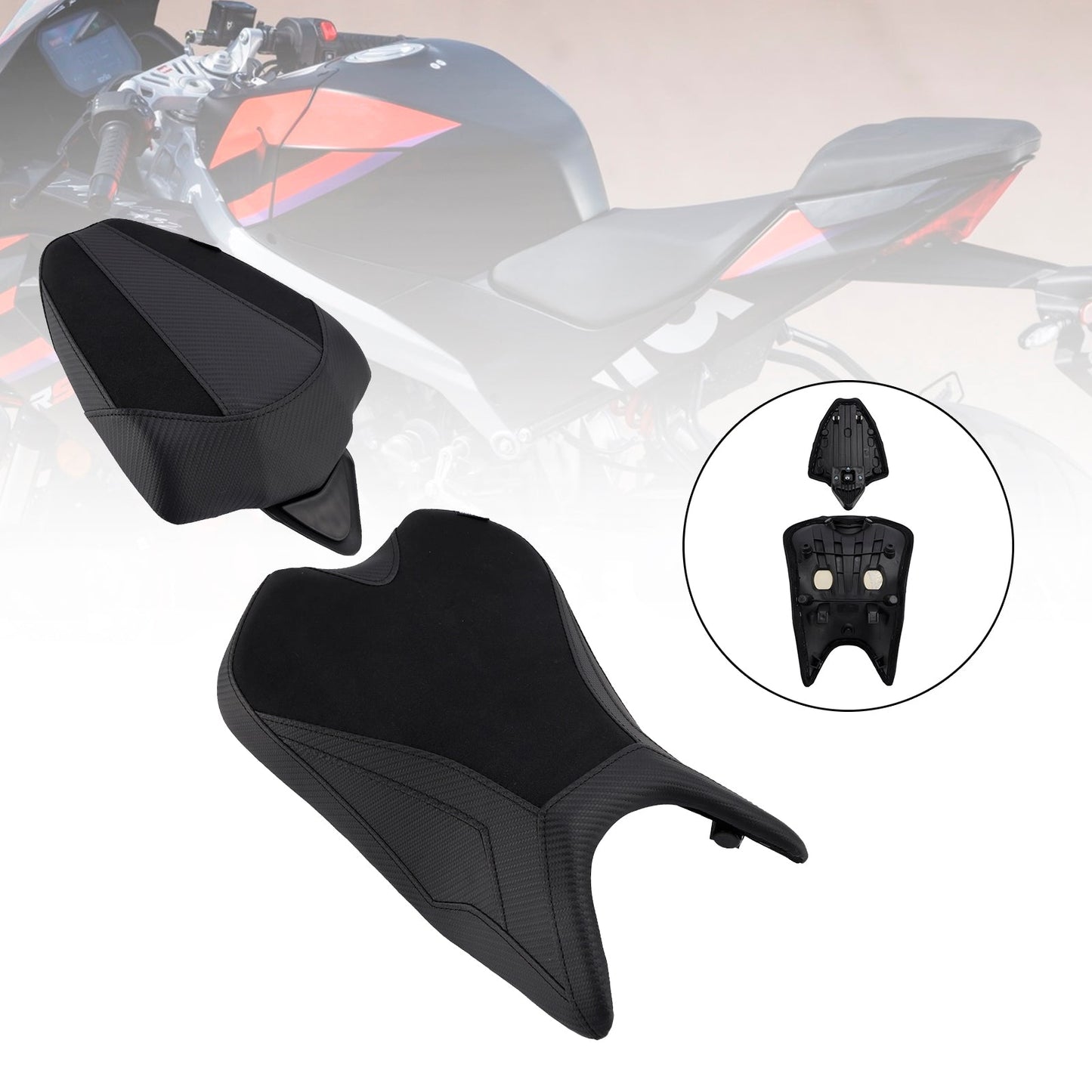 2024-2025 For Aprilia Rs457 Rs 457 Driver&Passenger Seat Kit Cushion Pu Fit Red