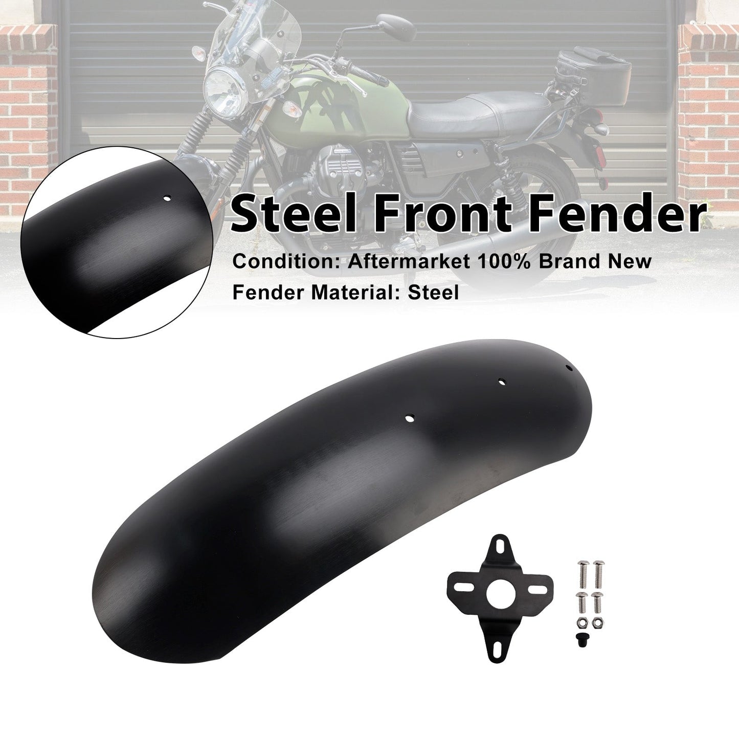 2017-2025 For MOTO GUZZI V7 Classic/Stornello/Trofeo Steel Front Fender Mudguard