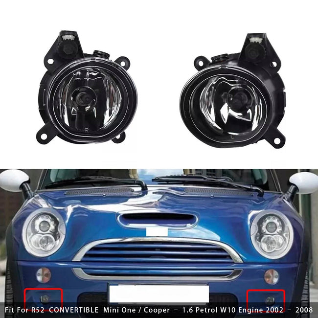 Pair Front Bumper Fog Lights For Mini Cooper One R50 R52 R53 63176925050
