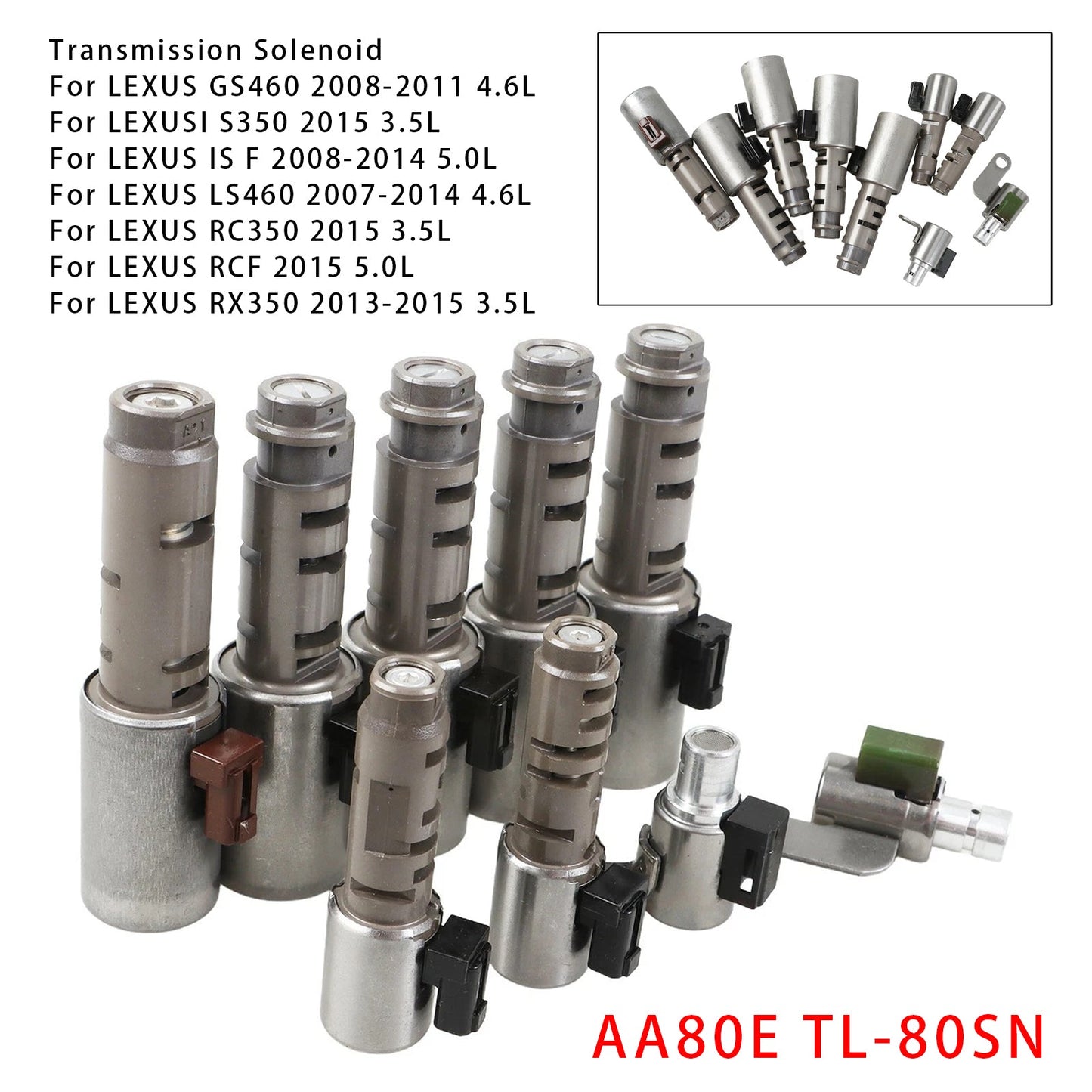 2015 LEXUSI S350 3.5L AA80E TL-80SN Transmission Solenoids Kit