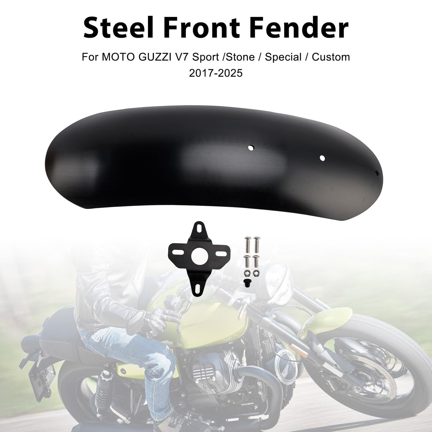 2017-2025 For MOTO GUZZI V7 Classic/Stornello/Trofeo Steel Front Fender Mudguard