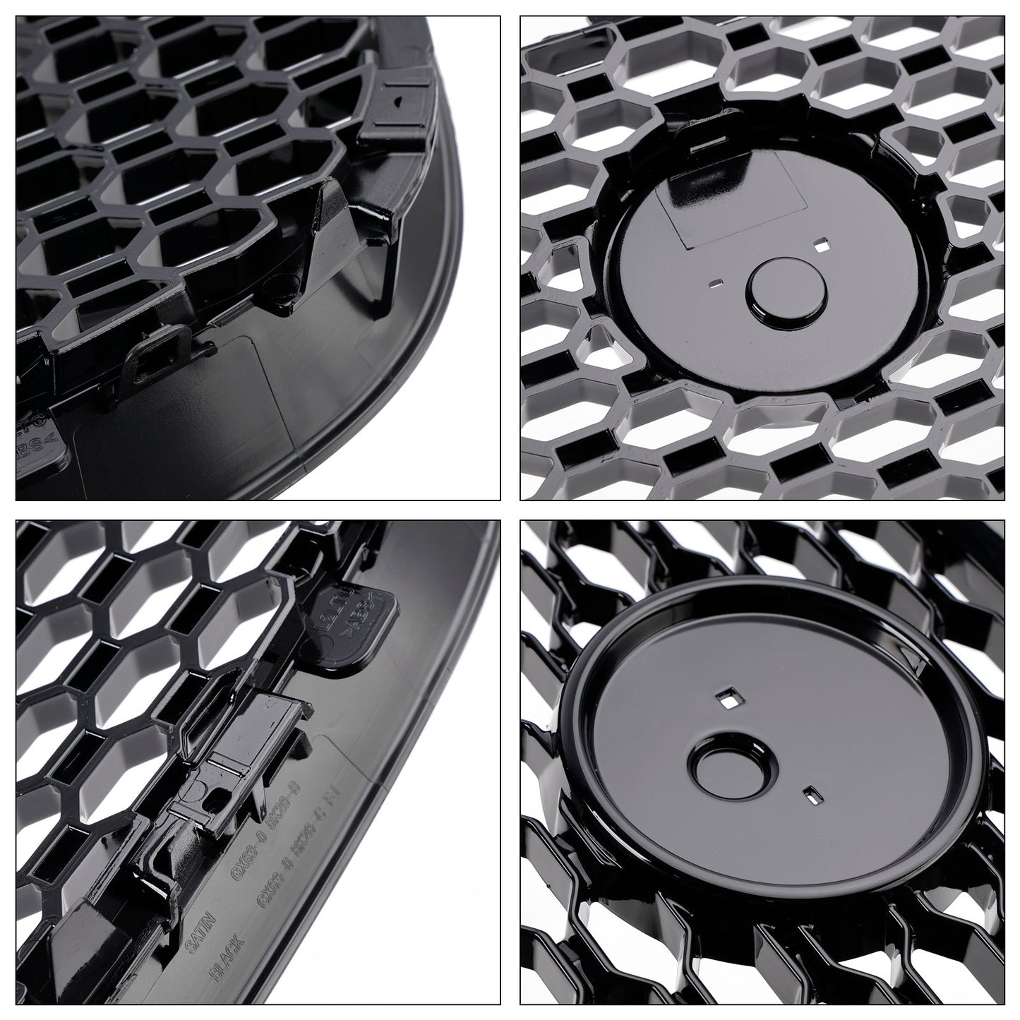 2016-2019 Jaguar XF XF-R Style Front Bumper Grill Grille Gloss Black