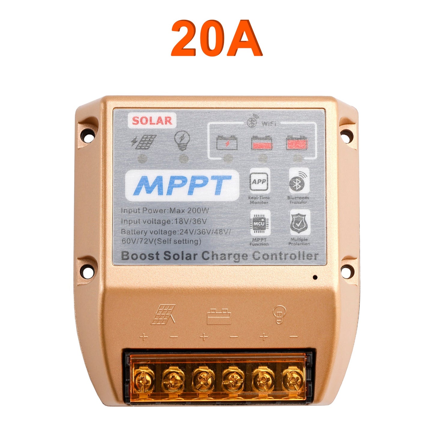 10A/20A/30A Boost MPPT Solar Controller 24V36V48V60V72V Mobile APP Smart Control