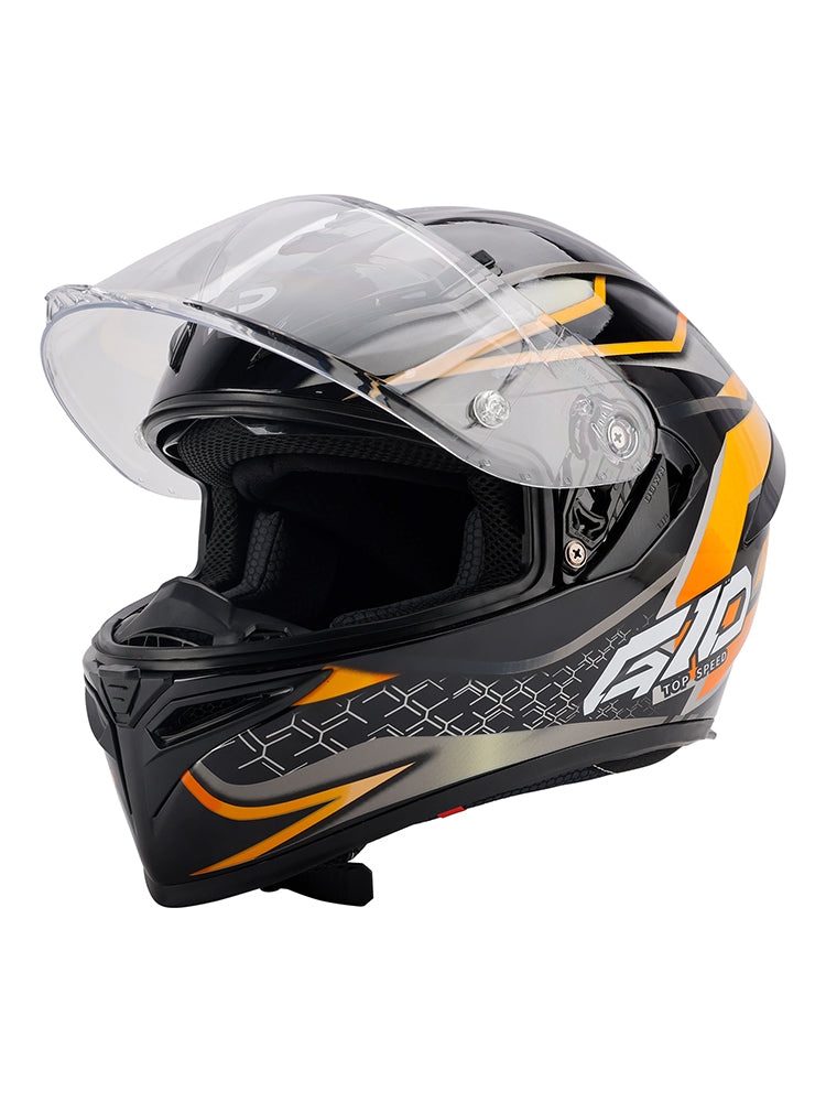 DOT Motorcycle Helmet Adult Street Full Face Orange