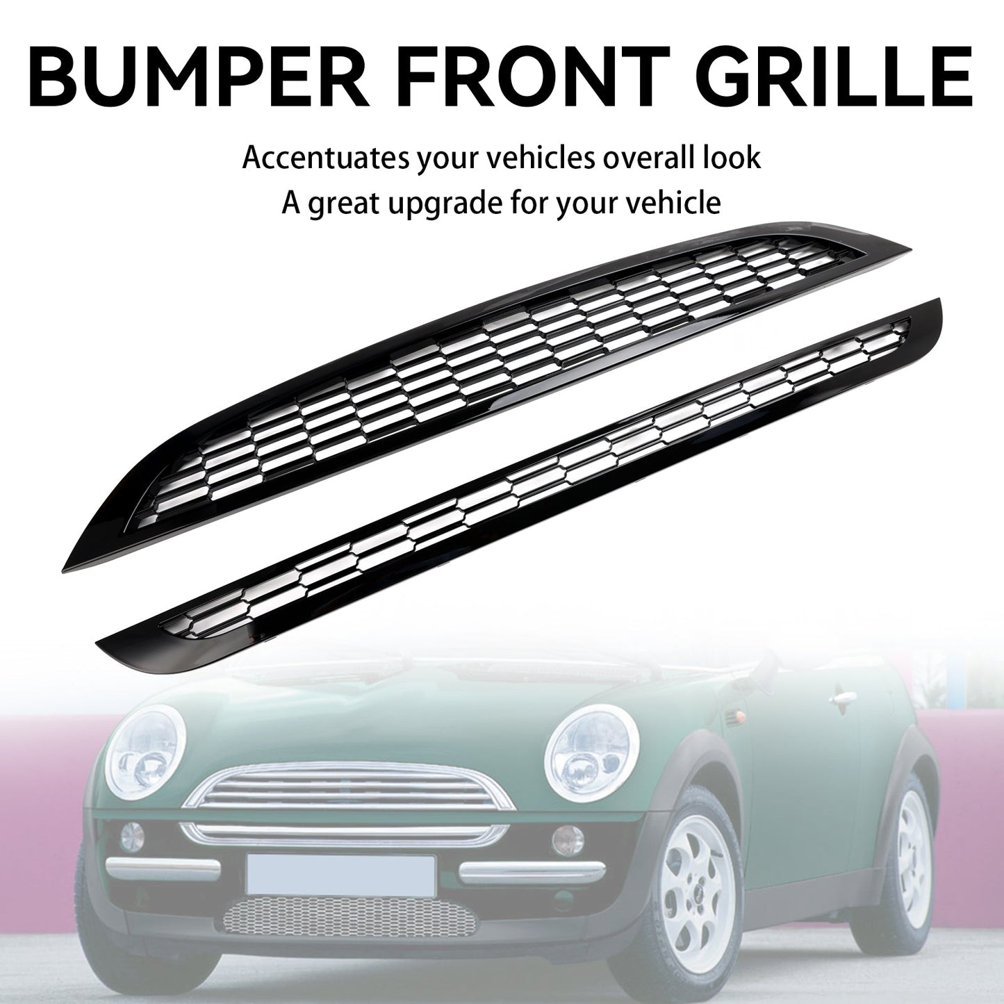 2002-2006 MINI R53 Cooper S Honeycomb Mesh Front Grill Grille 2PCS