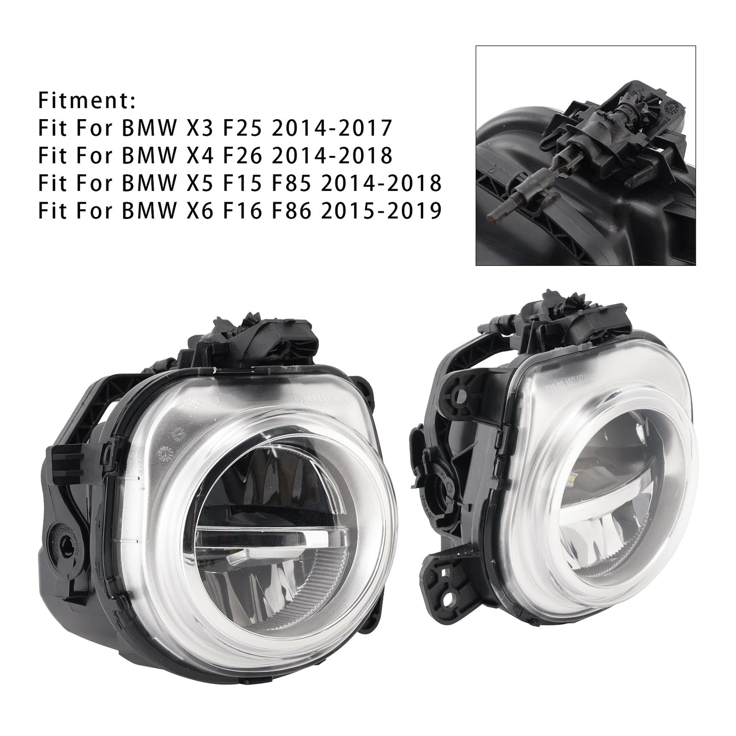 Pair LED Front Fog Lights For BMW X3 F25 X4 F26 X5 F15 X6 F16 63177317252