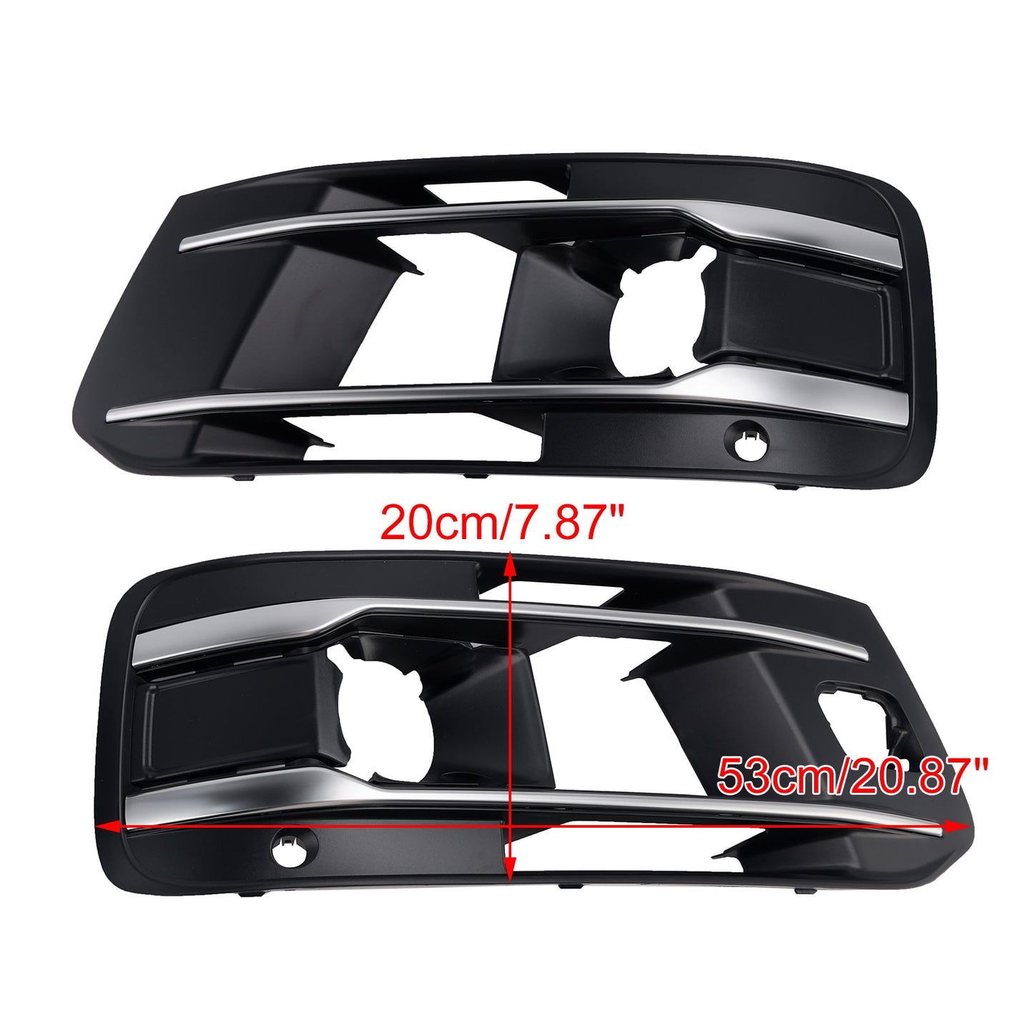 2016-2019 Fit Audi Q7 2PCS Front Bumper Fog Light Grille Cover 4M0807682AA4W3