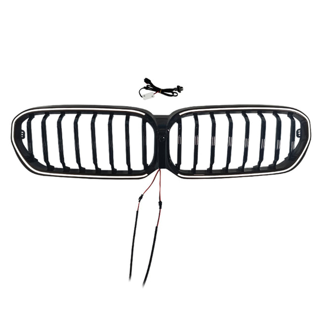 2021-2024 Fit BMW 5 Series G30 G38 Gloss Black Front Kidney Grill Grille