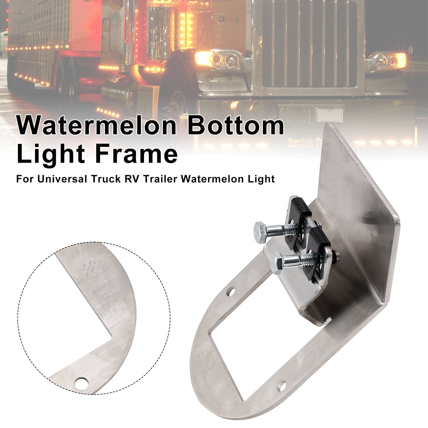 Universal Truck RV Trailer Watermelon Light Watermelon Under Glow Frame Bracket Universal Clamp Style Mount