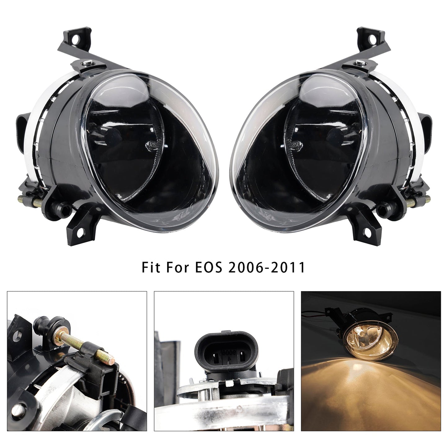 Pair Front Fog Light For Volkswagen Caddy 2004-2011 Touran 2003-2008