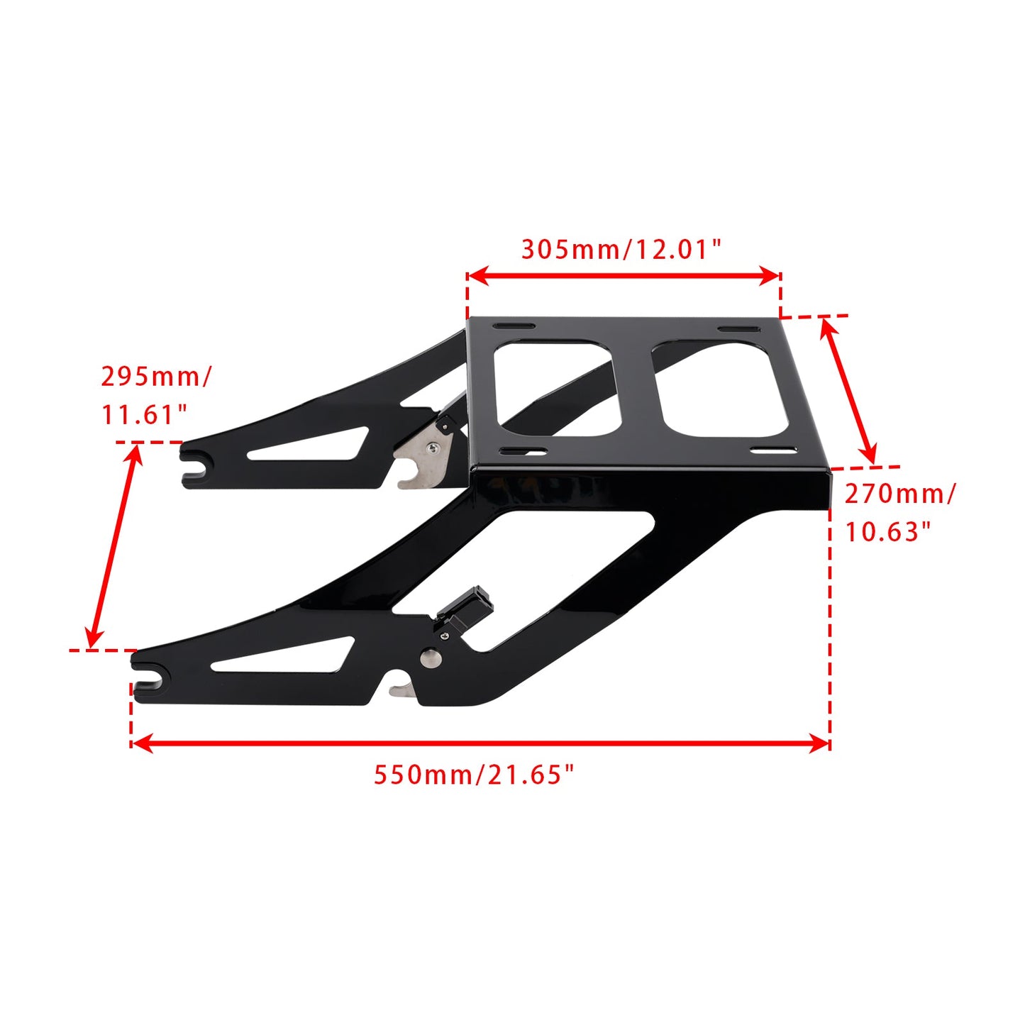 2018-2020 Softail Low Rider FXLR Black Two Up Luggage Trunk Mount Rack