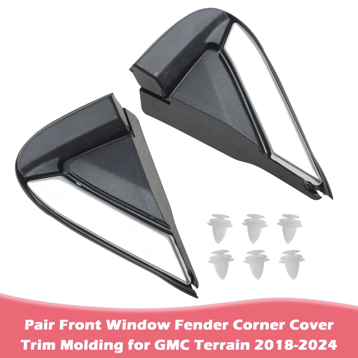 Pair Front Window Fender Corner Cover Trim Molding for GMC Terrain 2018-2024