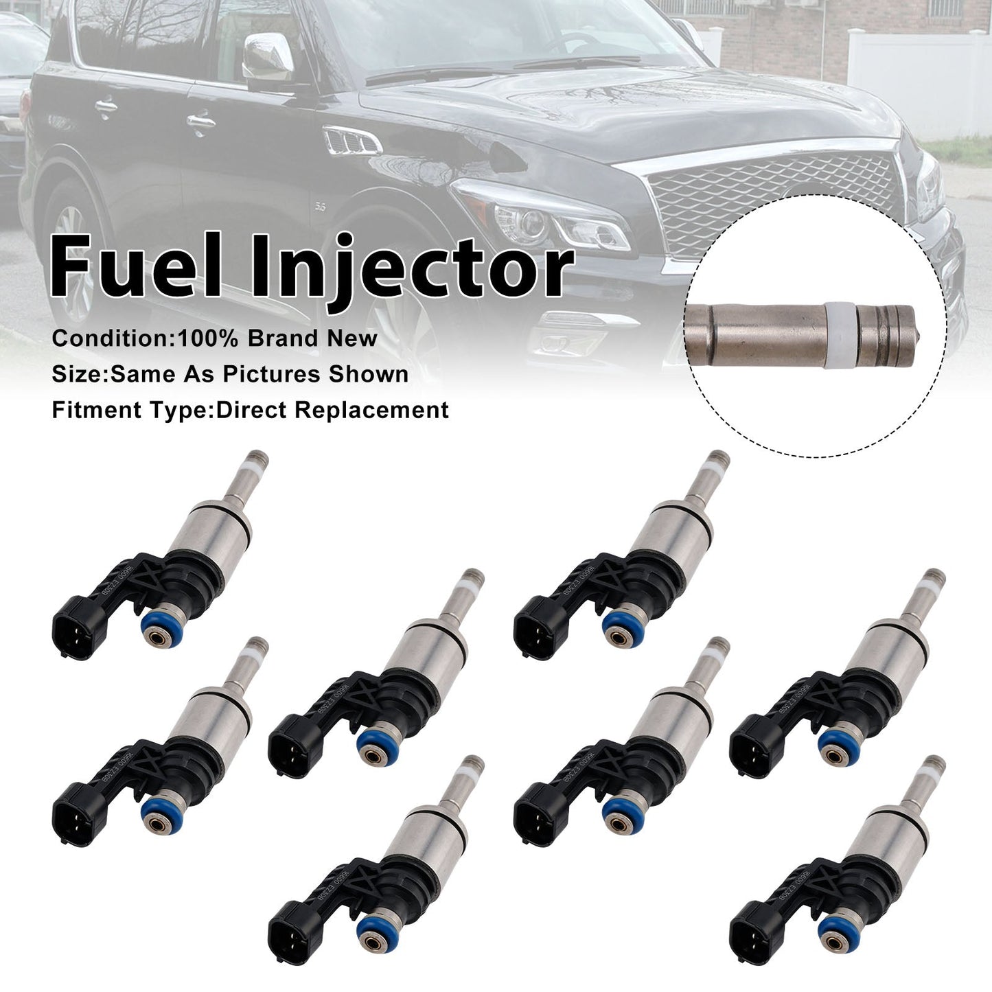 2016-2021 For Nissan Titan XD Platinum Reserve, PRO-4X, S, SL, SV 8 Cyl 5.6 L GAS 8PCS Fuel Injector 16600-EZ30B