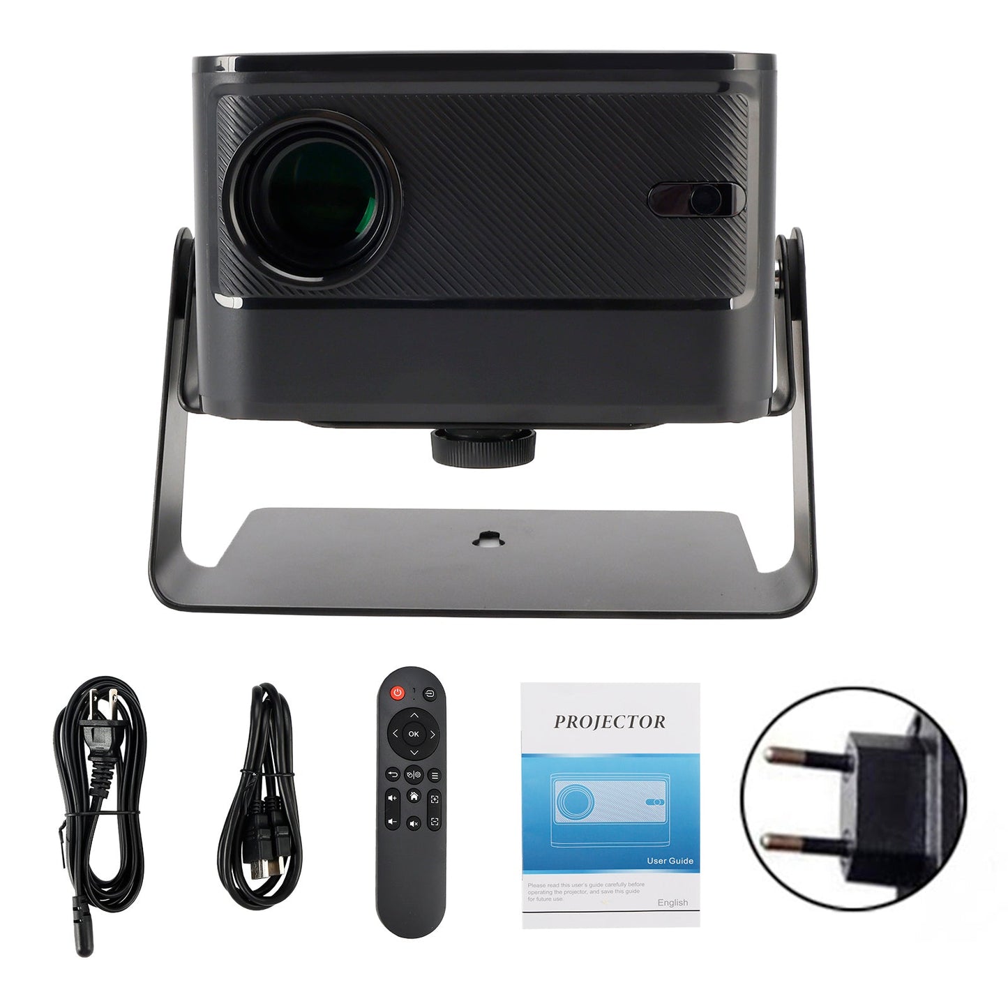 4K Projector Smart Android Home Projector Living Room Bedroom Smart Voice Electric Focus Dual Frequency High-Definition Projector EU
