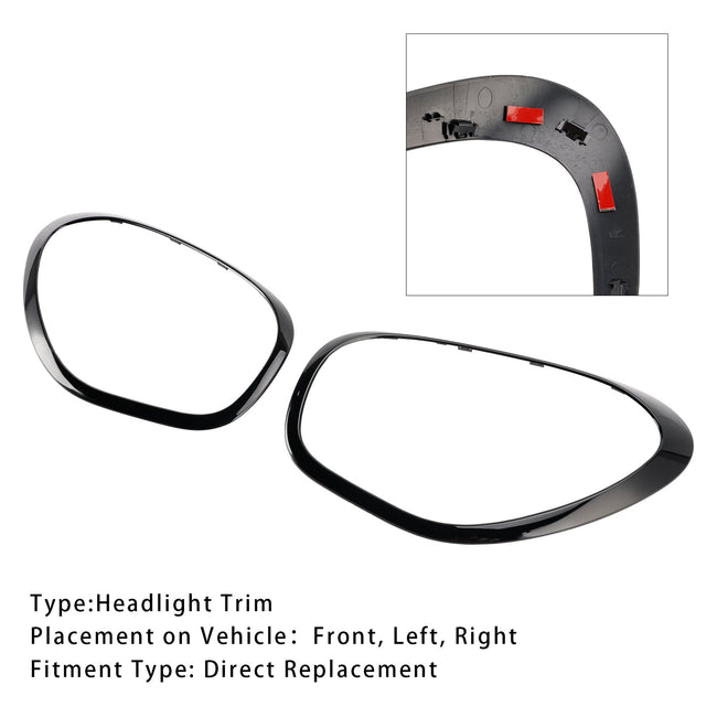2pcs Gloss Black Headlights Ornamental Ring For Mini Cooper Countryman R60