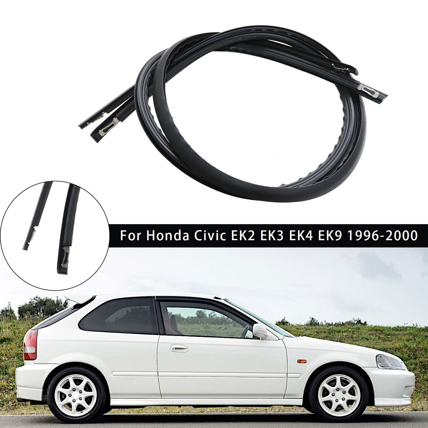 1996-2000 Honda Civic EK2 EK3 EK4 EK9 2pcs L+R Door Roof Side Molding 74306-S03-003