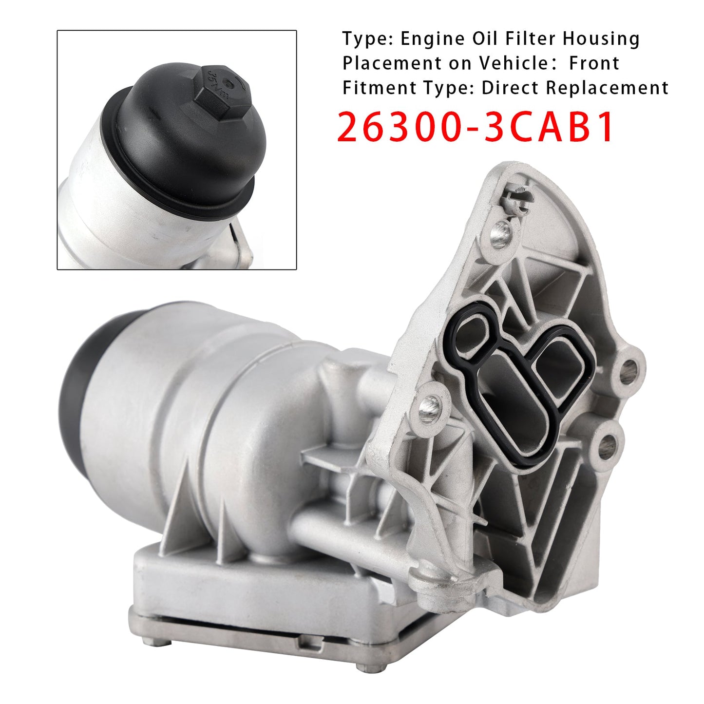 2012–2013 KIA Sorento (3.5L V6) Aluminum Engine Oil Filter Housing 26300-3CAB1 263003CAB0