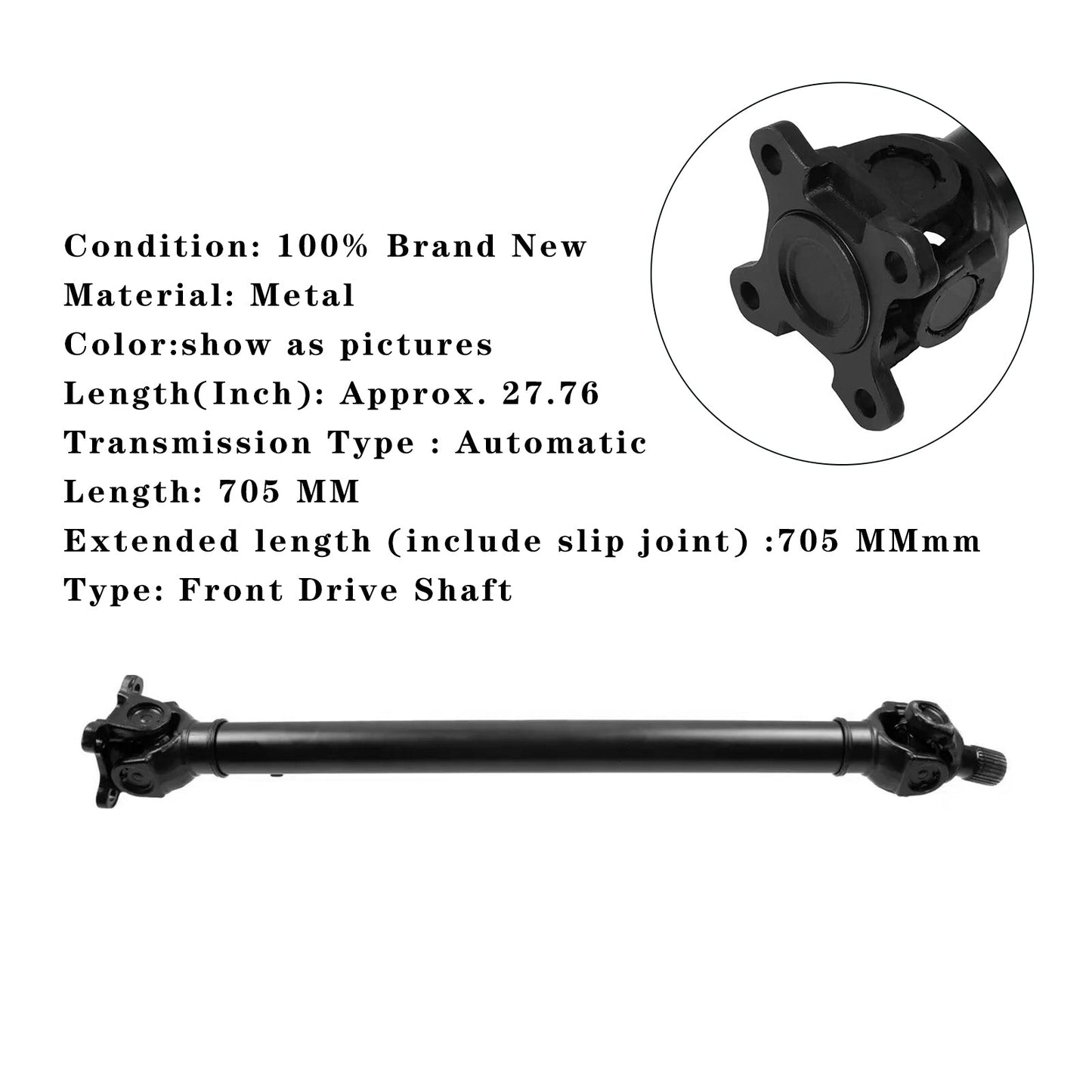 2010 BMW X6 Front Shaft - M Series - To Production Date 03/31/2010 Front Drive Shaft 26207556020 7556020 938-256