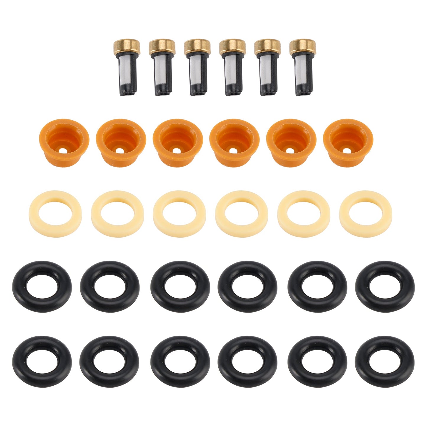 Audi 80 90 100 A4 A6 A8 2.4 2.6 2.8 6PCS Fuel Injector O-Ring Filter Seal