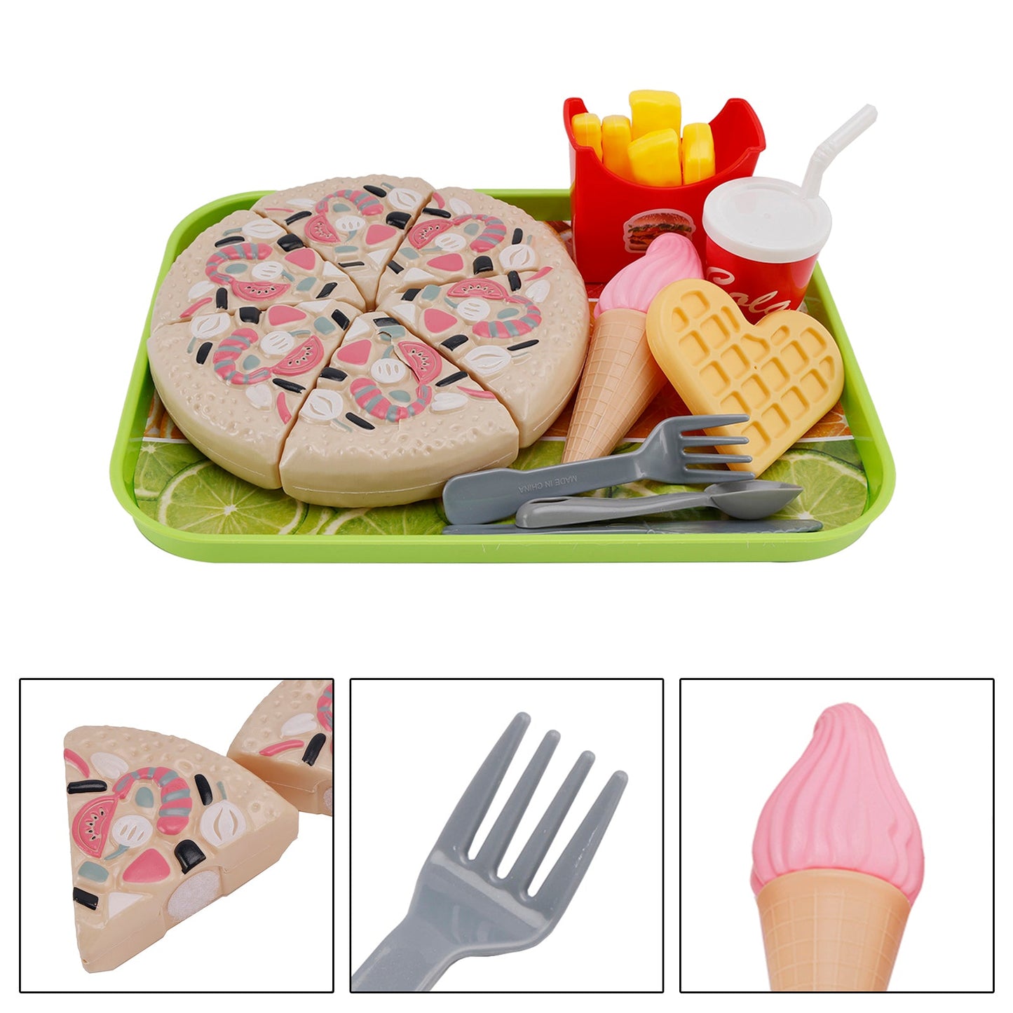 Pizza Ice Cream Play Food Pretend Toys Kitchen Set Children Toy Set For Kid