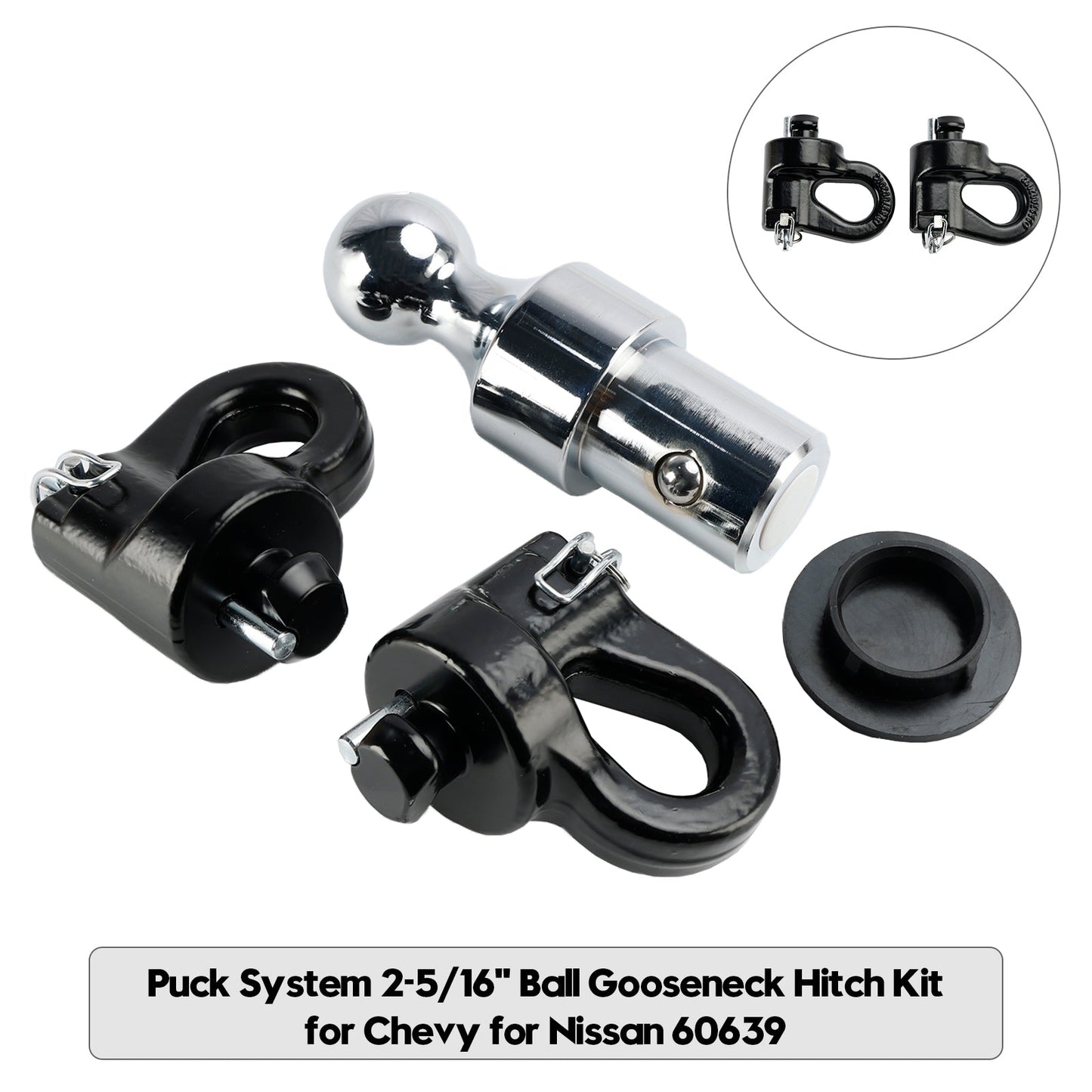 Puck System 2-5/16" Ball Gooseneck Hitch Kit for Chevy for Nissan 60639