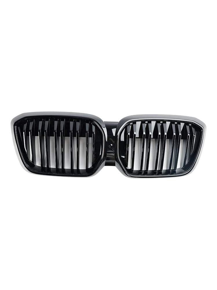 2022+ BMW IX3 G08 LCI Double Slat Gloss Black Front Kidney Grill Grille