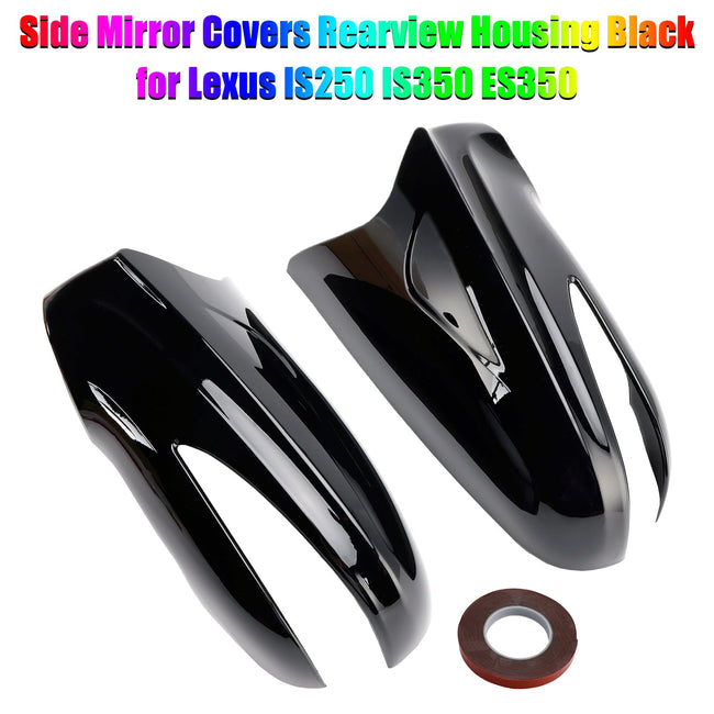 Side Mirror Covers Rearview Housing Black for Lexus IS250 IS350 ES350