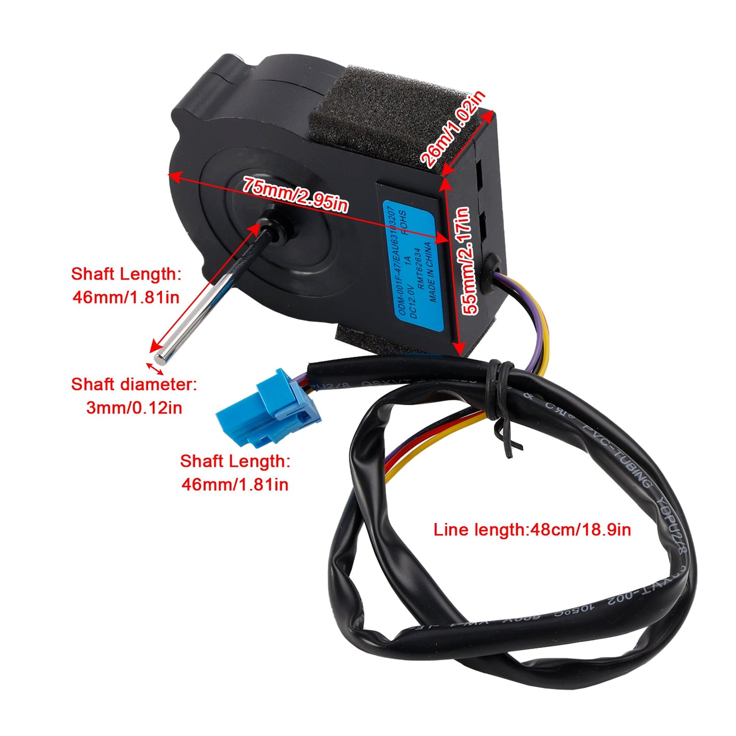 EAU63103207 Refrigerator Evaporator Fan Motor for LG Kenmore Refrigerator