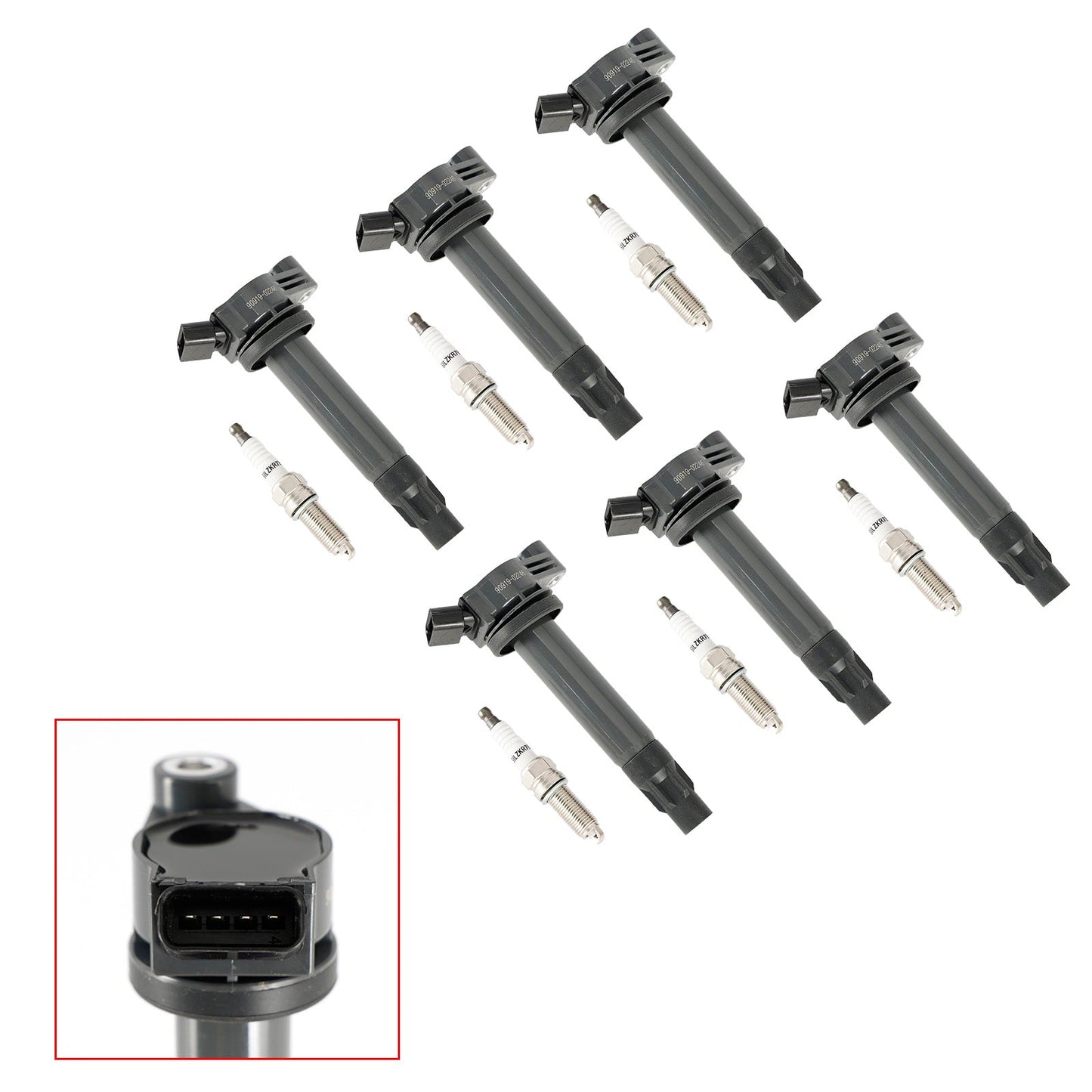 2006-2008 Lexus RX400h 3.3L V6 6x Ignition Coil +Spark Plug UF506 31IC71AA2756