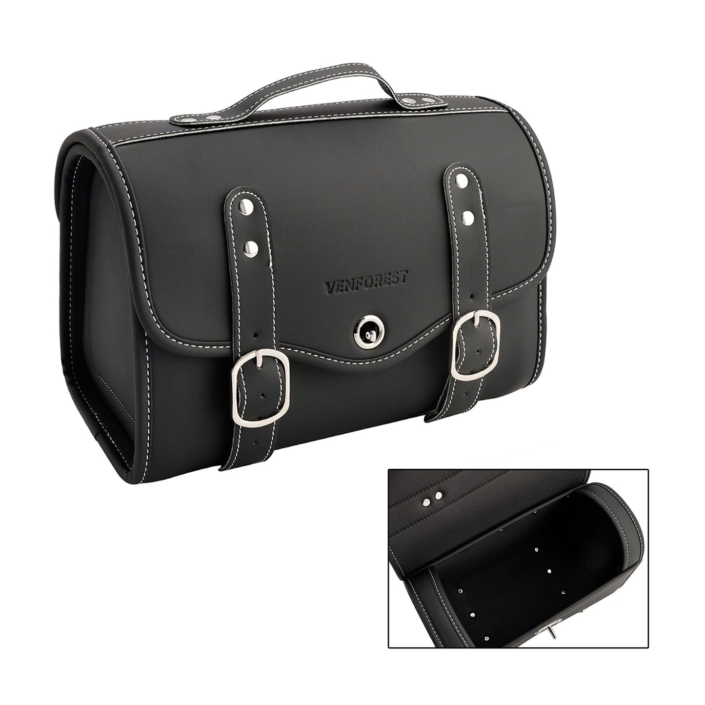 Pu Side Tail Bag Saddlebag Color Matching Luggage White For Scooter Motorcycle White