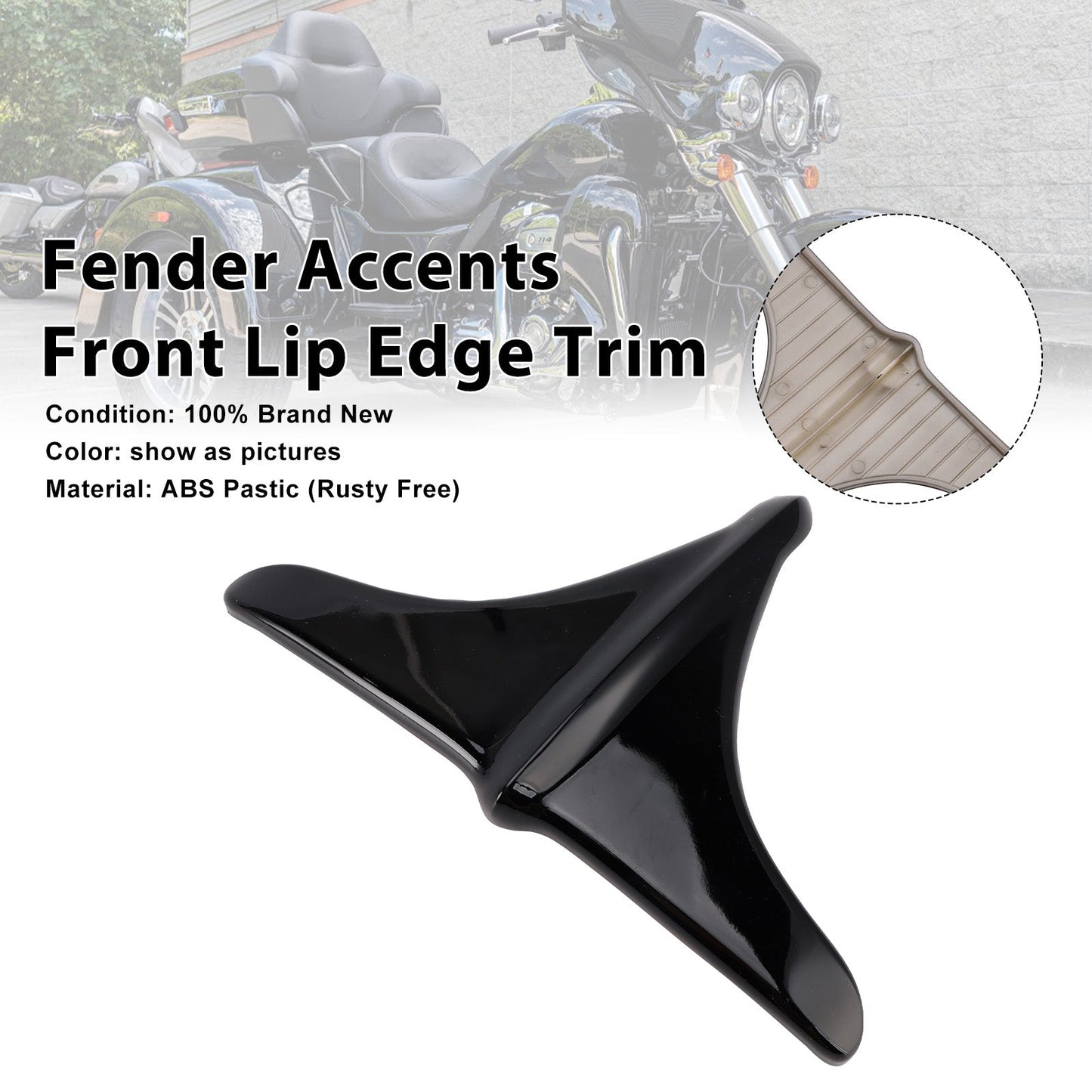 ABS Rear Fender Accents Front Edge Trim For Street Tri Glide 2009-2023