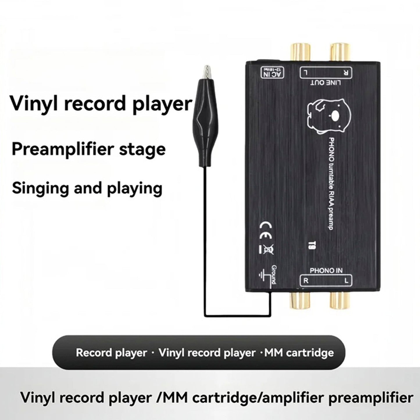 T11 Phono Preamp Preamplifier MM Phono Preamp Turntable Stereo Phonograph Preamp