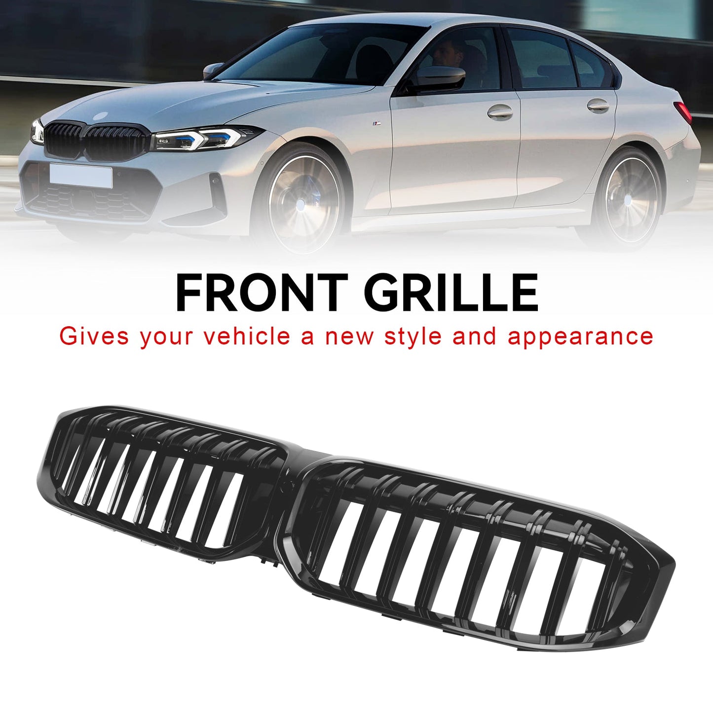 2023-2024 BMW 3 Series G20 G21 G28 320i 330i M340i Gloss Black Front Kidney Grille Grill