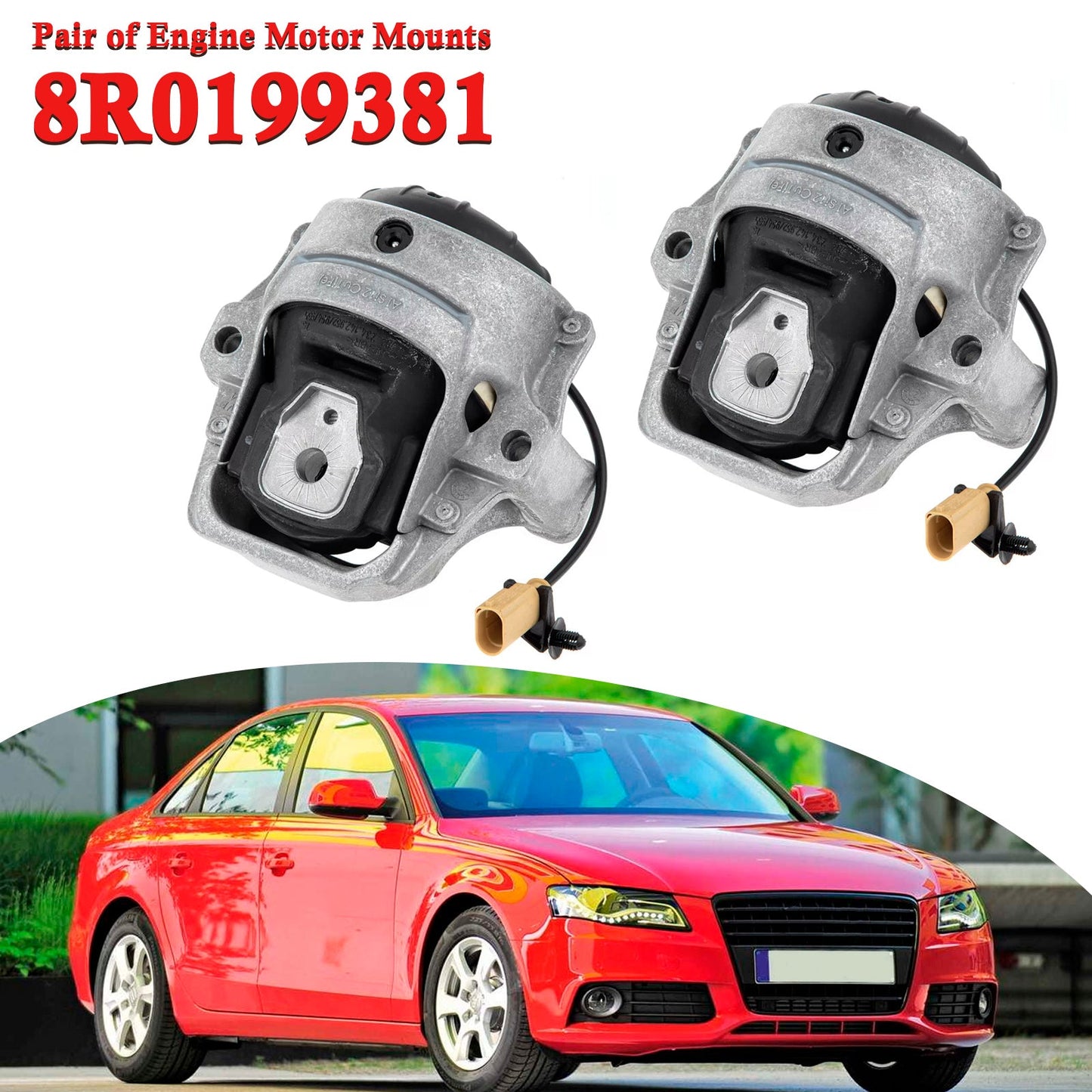 Pair Engine Motor Mount Support Bracket 8R0199381 For Audi A4 2009-2016