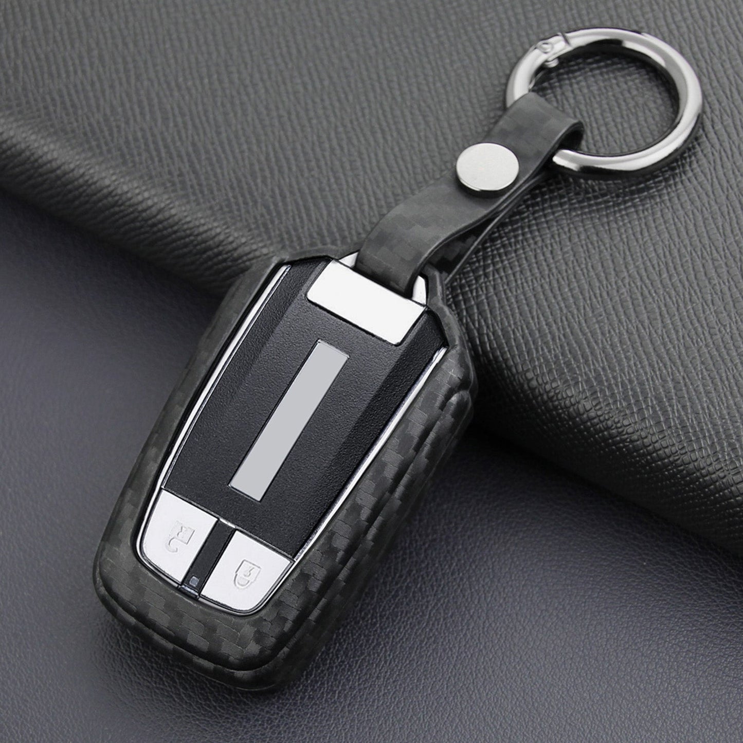 Leather Silicone Car Key Case Cover With Buckle For Isuzu