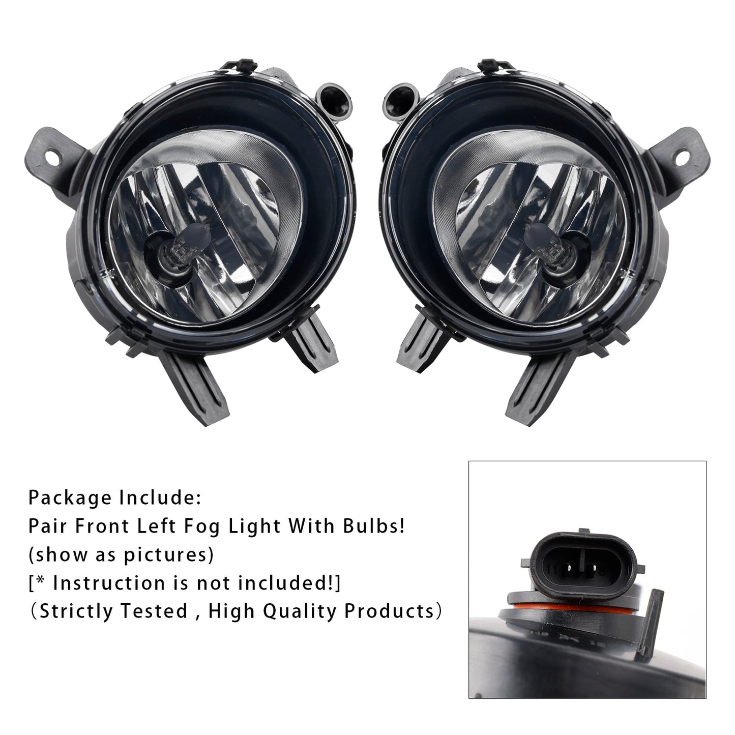 Pair Front Fog Light With Bulbs For BMW F20 F21 F30 F31 F80 2011-2019