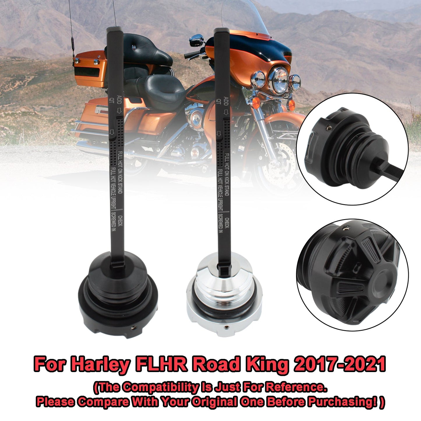 Oil Dipstick Tank Cap Plug Fit For Road Electra Street Glide Road King 17-21