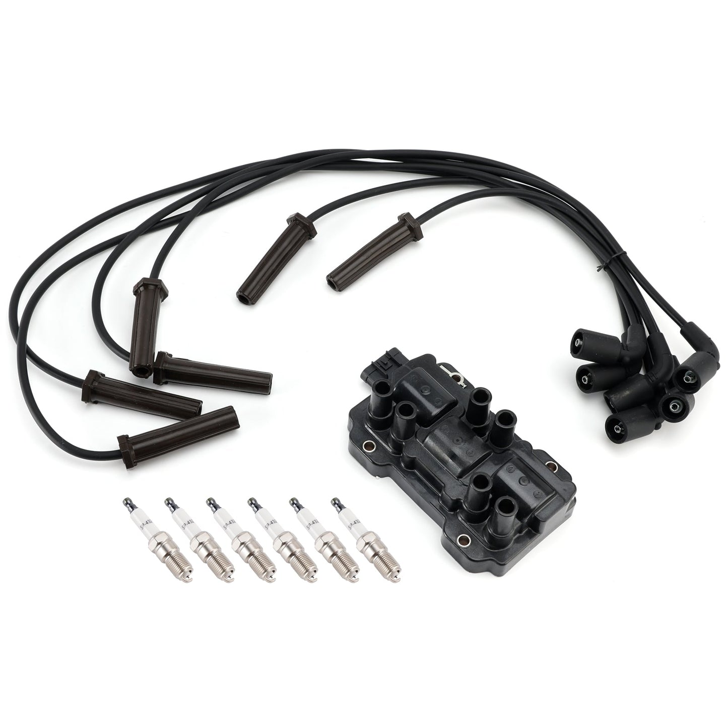 1x Ignition Coil + 6x Spark Plugs +6x Wire Pack UF434 For Chevrolet GMC Pontiac