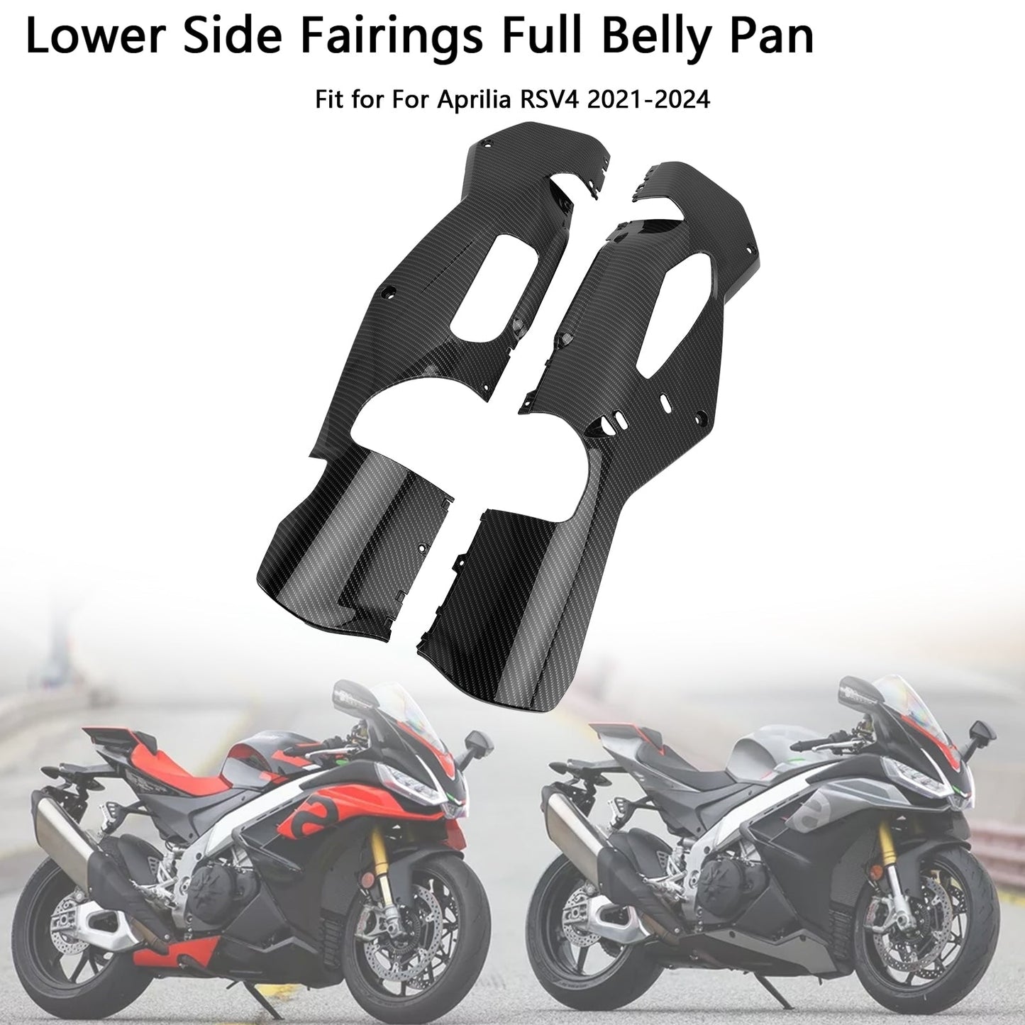 2021-2024 Aprilia RSV4 Lower Side Fairings Full Belly Pan Plate Cover