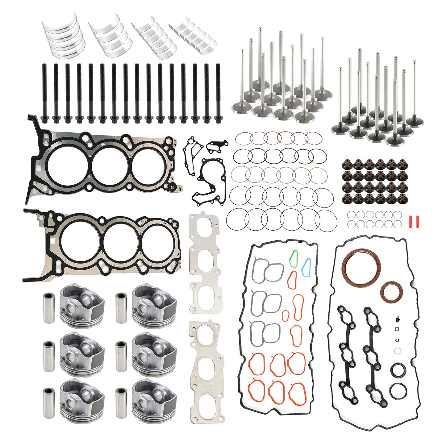 G6DH 3.3L Engine Rebuild Pistons Gaskets Bearings Kit for Hyundai Kia Sorento