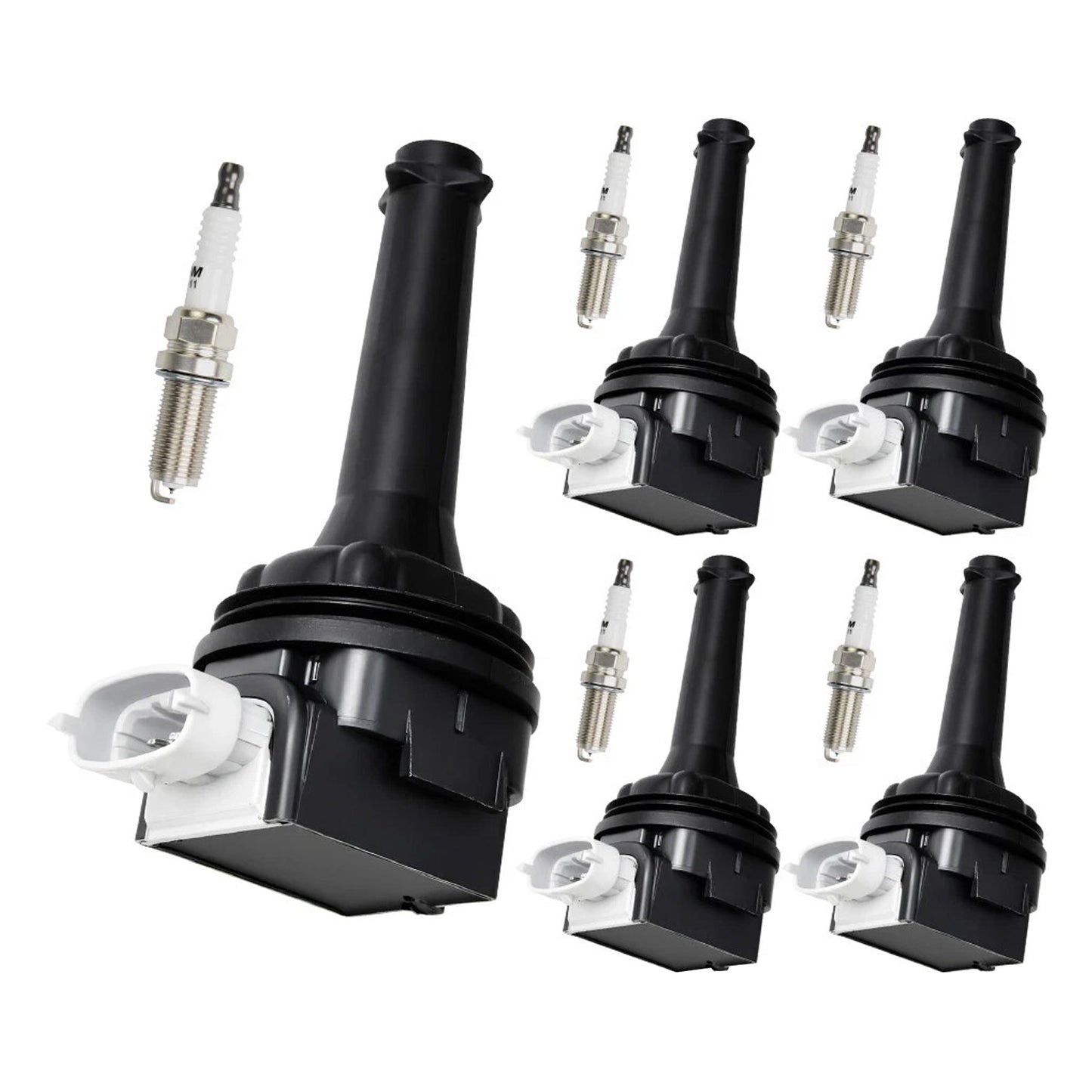 2012-2016 Volvo S60 2.5L L5 5x Ignition Coil Pack UF517+Spark Plugs