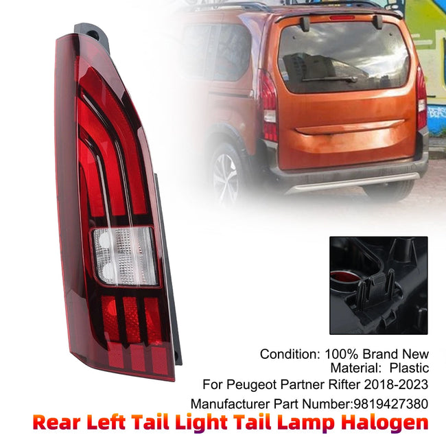 Rear Left Tail Light Tail Lamp Halogen For Peugeot Partner Rifter 2018-2023
