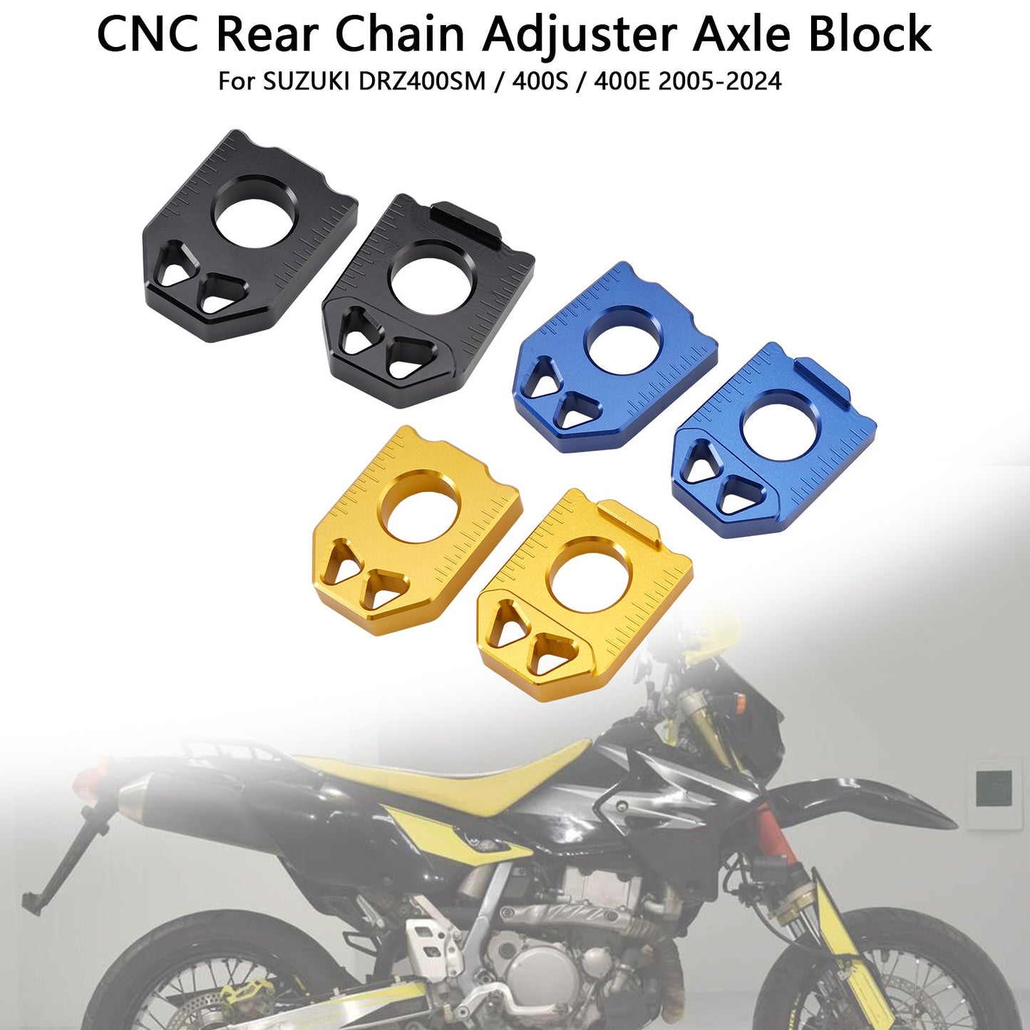 2005-2024 SUZUKI DRZ400SM 400S 400E CNC Rear Chain Adjuster Axle Block