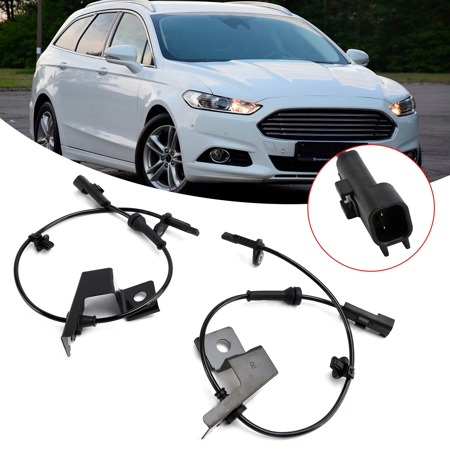 2*Front Left & Right ABS Speed Sensor For Ford Mondeo MK5 Galaxy MK3