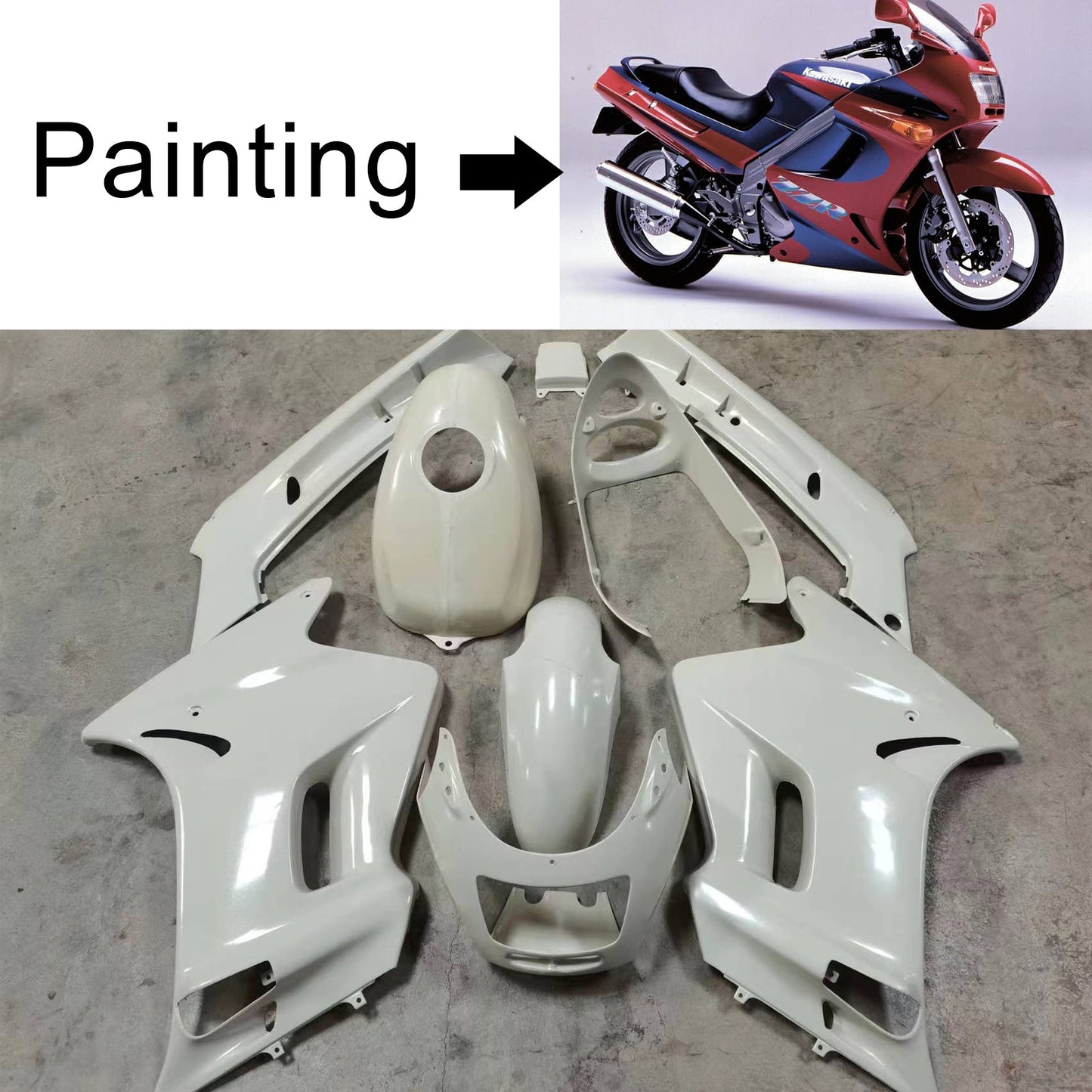 1996-2007 Kawasaki ZZR250 Injection Fairing Kit Bodywork ABS