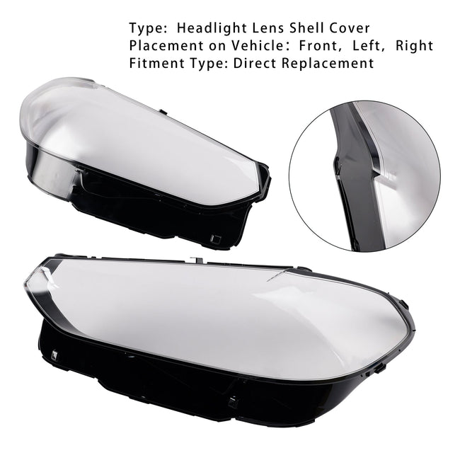 2022-2024 BMW X3 X4 G08 LCI 2pcs Headlight Lens Shell Cover Clear
